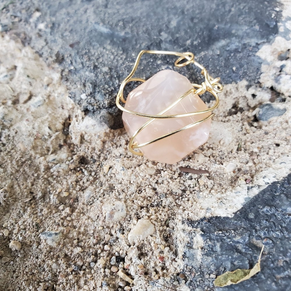 Pink Flower Agate Pendant